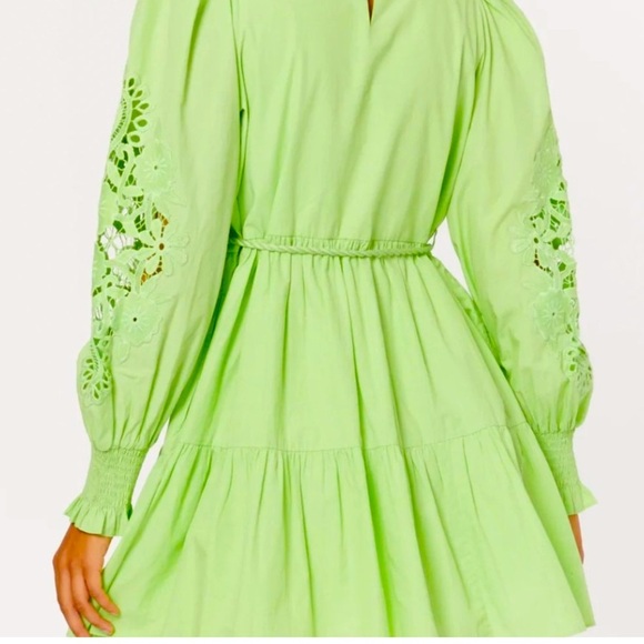 Cami Nyc Carolina Dress Neo Mint cotton poplin mini long sleeve XL new - Picture 12 of 16